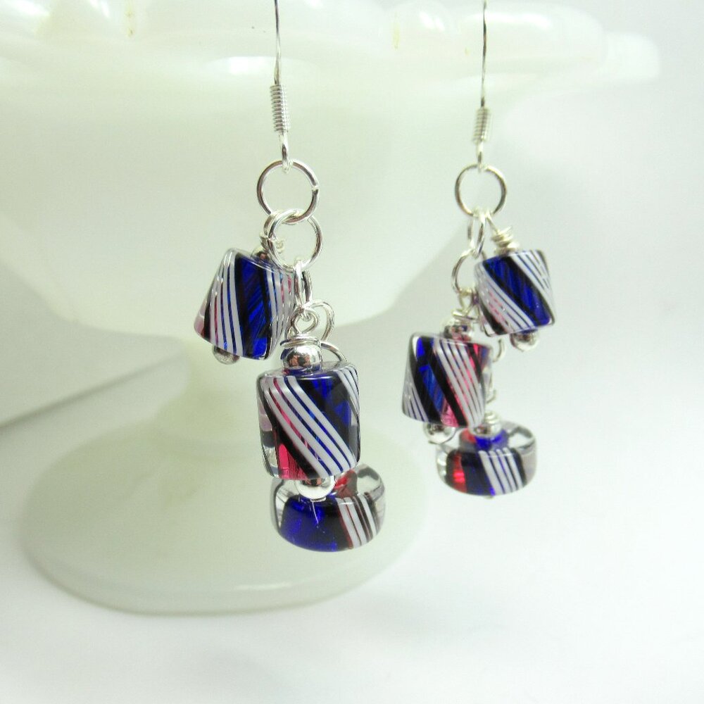 Cane Glass dangle earrings